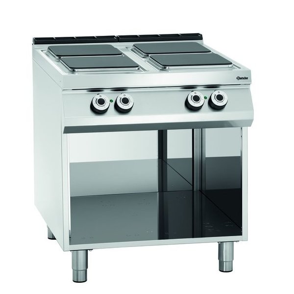 Fornuis | Elektrisch | 4 Kookplaten | 4x 4kW | Open Onderstel | 800x900x900(h)mm
