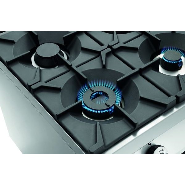 Gasfornuis | GO NS | 6 Kookpitten | 1x 3.5kW + 2x 5kW + 3x 8kW | Gasoven | 2/1 GN | 8kW | 1200x900x900(h)mm