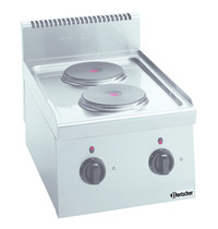 Bartscher Fornuis elektrisch 2 PLTG 2 kookplaten | 2x 2kW/h | 400x600x290(h)mm Bartscher Fornuis elektrisch 2 PLTG 2 kookplaten | 2x 2kW/h | 400x600x290(h)mm