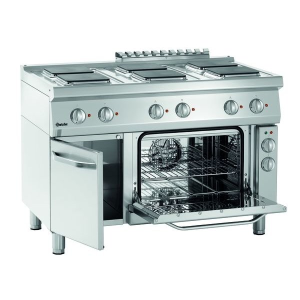 Fornuis | Elektrisch | EBP | 6 Kookplaten | 6x 2.6kW | Elektrische Oven | 1/1 GN | 58L | 3.65kW | 1200x700x850(h)mm