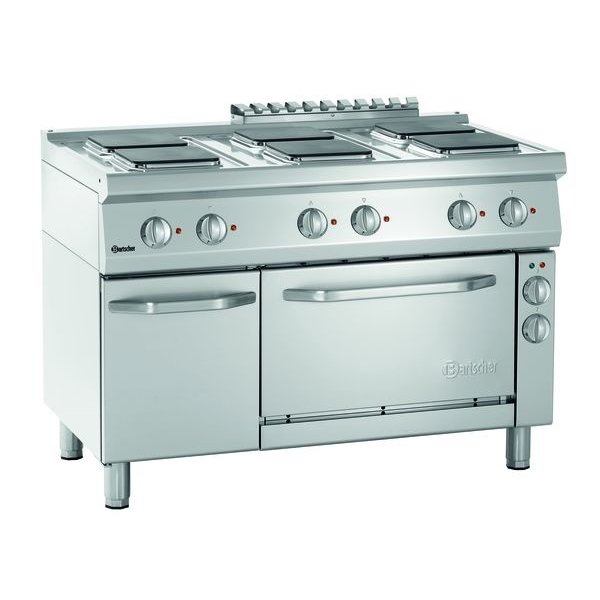 Fornuis | Elektrisch | EBP | 6 Kookplaten | 6x 2.6kW | Elektrische Oven | 1/1 GN | 58L | 3.65kW | 1200x700x850(h)mm