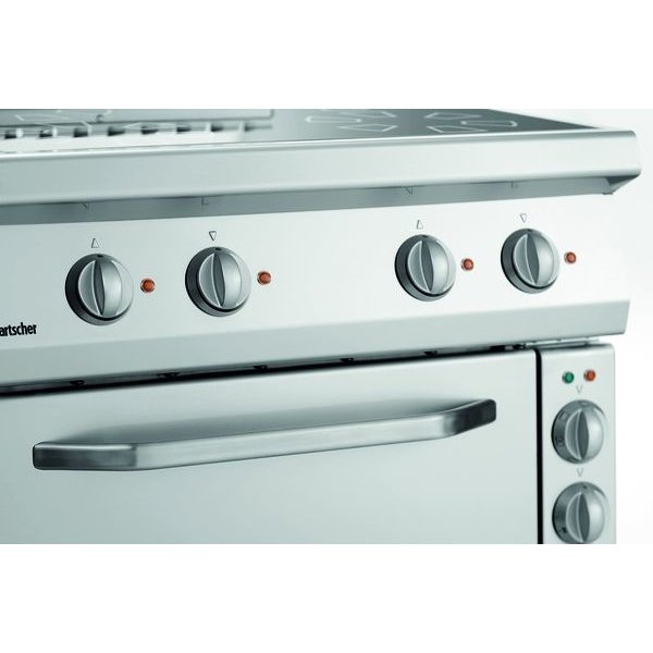 Fornuis | Elektrisch | EBO | 4 Kookplaten | 4x 2.3kW | Elektrische Oven | 1/1 GN | 58L | 3.6kW | 800x700x850(h)mm
