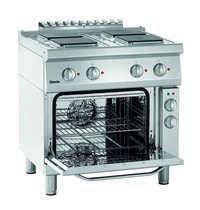 Bartscher Fornuis | Elektrisch | EO | 4 Kookplaten | 4x 2.6kW | Elektrische Oven 1/1 GN 58L 3.7kW | 800x700x850(h)mm