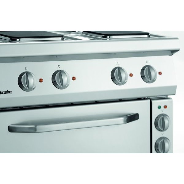 Fornuis | Elektrisch | EO | 4 Kookplaten | 4x 2.6kW | Elektrische Oven 1/1 GN 58L 3.7kW | 800x700x850(h)mm
