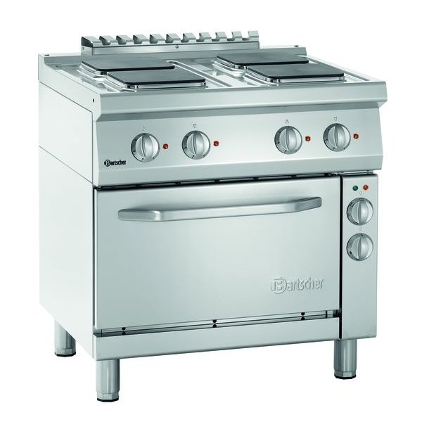 Fornuis | Elektrisch | EO | 4 Kookplaten | 4x 2.6kW | Elektrische Oven 1/1 GN 58L 3.7kW | 800x700x850(h)mm