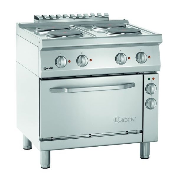 Fornuis | Elektrisch | EBO | 4 Kookplaten | 4x 2.6kW | Elektrische Oven | 1/1 GN | 58L | 3.7kW | 800x700x850(h)mm