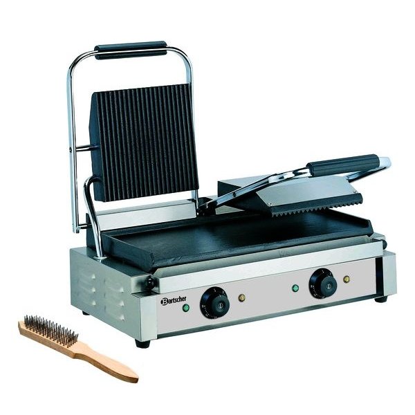 Contactgrill 3600 2GR | Geribbeld/Glad | 3.6 kW | Grillplaten Gietijzer/Geëmailleerd | 570x395x210(h)mm