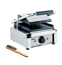 Bartscher Contactgrill 1800 1GR geribbeld/glad | 1,8 kW/h | Grillplaten gietijzer/geëmailleerd | 290x395x210(h)mm Bartscher Contactgrill 1800 1GR geribbeld/glad | 1,8 kW/h | Grillplaten gietijzer/geëmailleerd | 290x395x210(h)mm