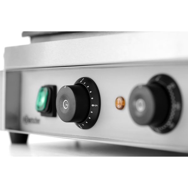 Contact/Paninigrill-T 1 GR | Geribbeld/Glad | 2.2 kW | Grillplaten Gietijzer/Geëmailleerd | 410x400x200(h)mm