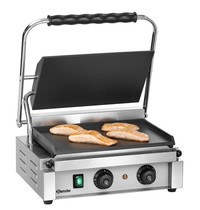 Bartscher Contact/Paninigrill-T 1 G glad | 2,2 kW/h | Grillplaten gietijzer/geëmailleerd | 410x400x200(h)mm Bartscher Contact/Paninigrill-T 1 G glad | 2,2 kW/h | Grillplaten gietijzer/geëmailleerd | 410x400x200(h)mm