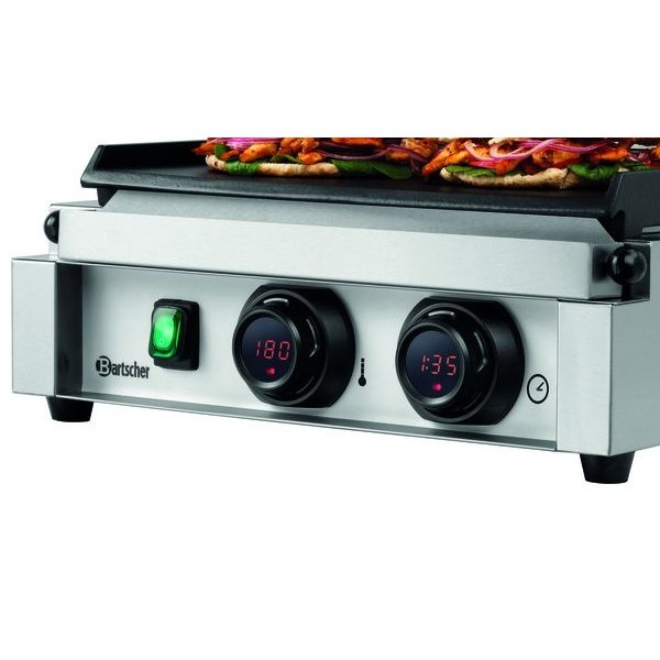 Contact/Paninigrill MDI 1GR | Geribbeld/Glad | 2.2kW | Grillplaten Gietijzer/Geëmailleerd | 410x400x200(h)mm