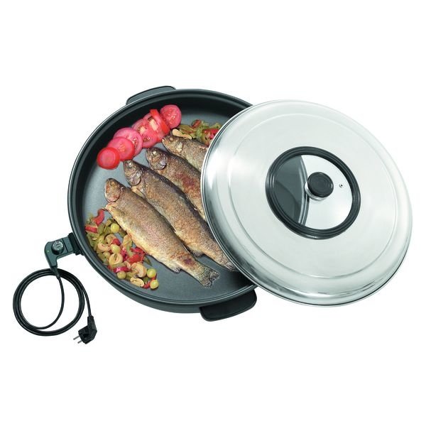 Multipan | Rond | Zwart | 10L | 1.6kW | 615x555x180(h)mm