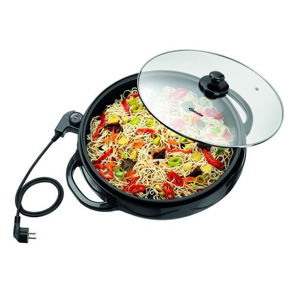 Multibraadpan | Rond | Zwart | 7L | 1.5kW | 500x470x190(h)mm