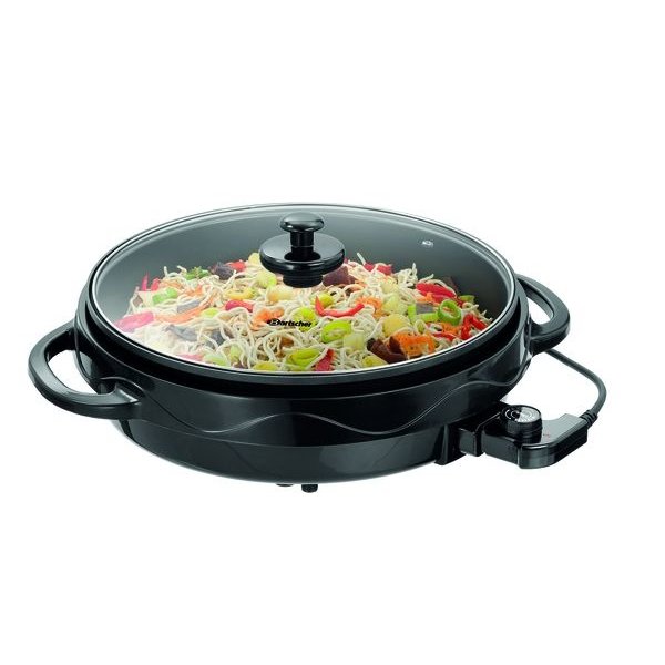 Multibraadpan | Rond | Zwart | 7L | 1.5kW | 500x470x190(h)mm