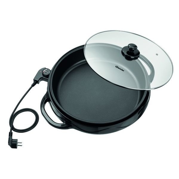 Multibraadpan | Rond | Zwart | 7L | 1.5kW | 500x470x190(h)mm