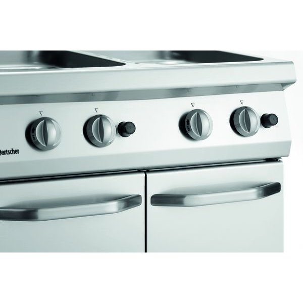 Pastakoker op onderstel 2x 24L | Ingebouwde aftapkraan | 17.4kW | 800x700x850(h)mm