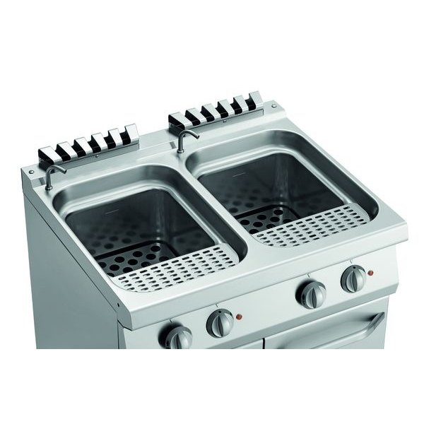 Pastakoker elektrisch op onderstel 2x 24L | Ingebouwde aftapkraan | 14kW | 800x700x850(h)mm