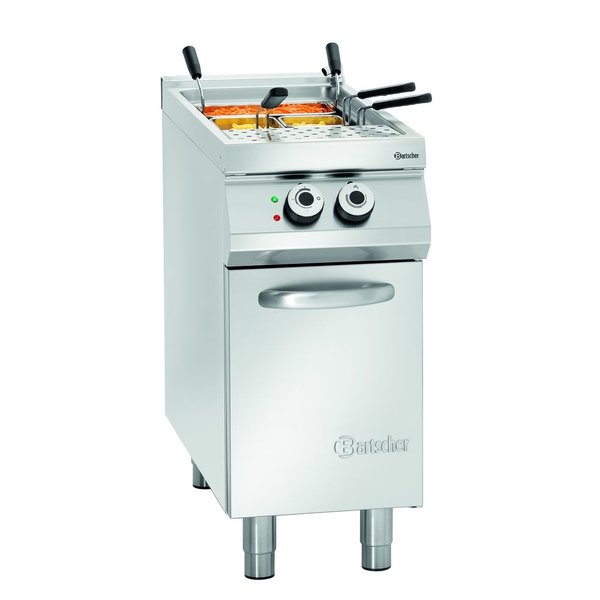 Pastakoker elektrisch op onderstel 40L | Ingebouwde aftapkraan | 9.6kW | 400x900x900(h)mm