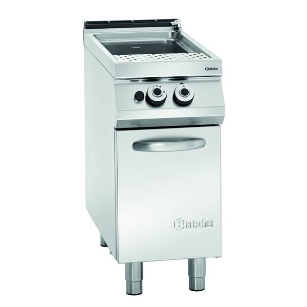 Pastakoker gas op onderstel 40L | 13.9kW | Ingebouwde afvoerkraan | 400x900x900(h)mm