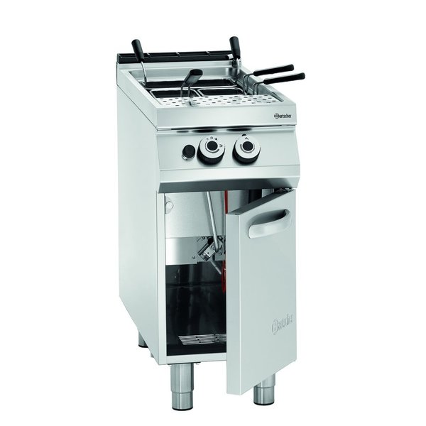 Pastakoker gas op onderstel 40L | 13.9kW | Ingebouwde afvoerkraan | 400x900x900(h)mm