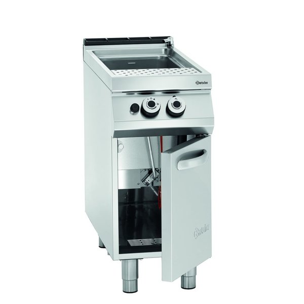 Pastakoker gas op onderstel 40L | 13.9kW | Ingebouwde afvoerkraan | 400x900x900(h)mm