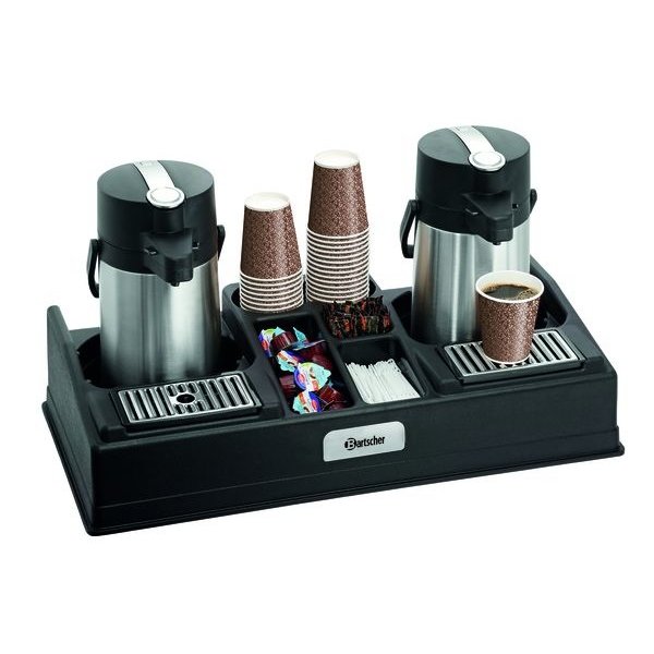 Koffiestation kunststof 2190 | 5 vakken | 660x340x145(h)mm