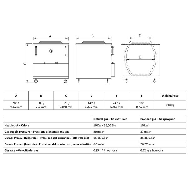 Tandoori Oven | Gas | 10kW | 710x760x940(h)mm