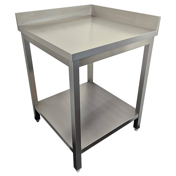 Werktafel 90° met 2 opstaande randen | 700x700x880/900(h)mm