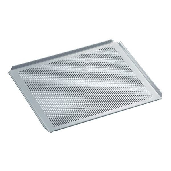 Bakplaat geperforeerd aluminium 2/3 | 4 zijden met opstaande rand | 354x325x10(h)mm
