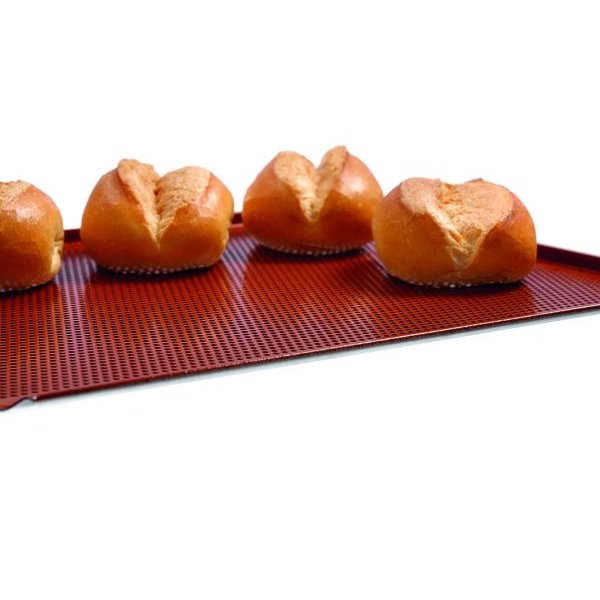 Bakplaat | Geperforeerd Aluminium | Siliconencoating | 3-Zijdige Rand | 433x333x10(h)mm