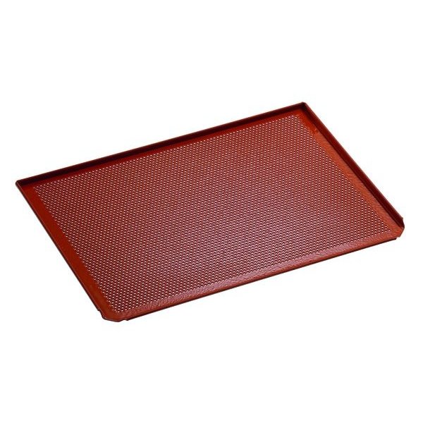 Bakplaat | Geperforeerd Aluminium | Siliconencoating | 3-Zijdige Rand | 433x333x10(h)mm