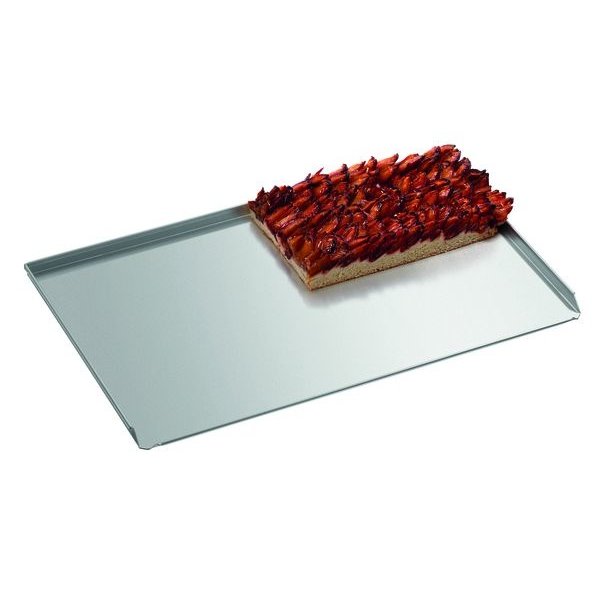 Bakplaat aluminium | 3 zijden rand | 600x400x20(h)mm