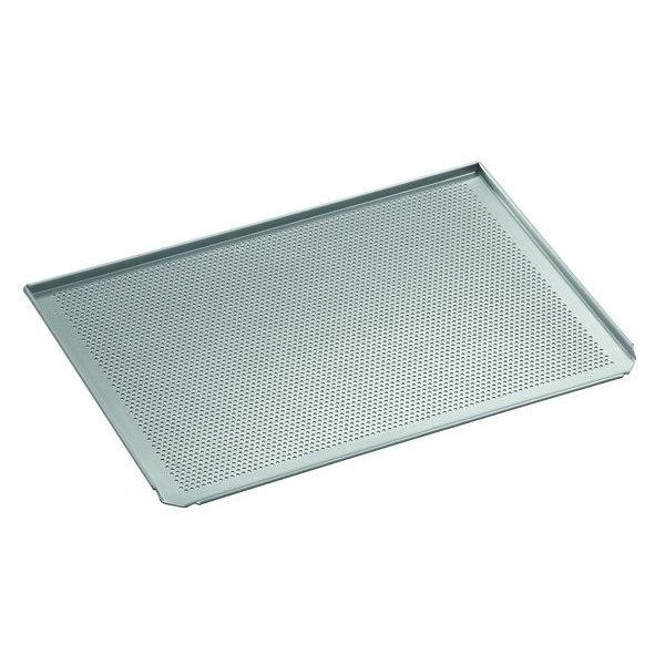 Bakplaat geperforeerd aluminium | 3 zijden rand | 600x400x20(h)mm