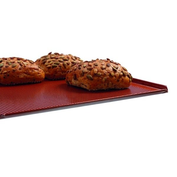 Bakplaat geperforeerd aluminium | 4 zijden opstaande rand | 355x325x10(h)mm