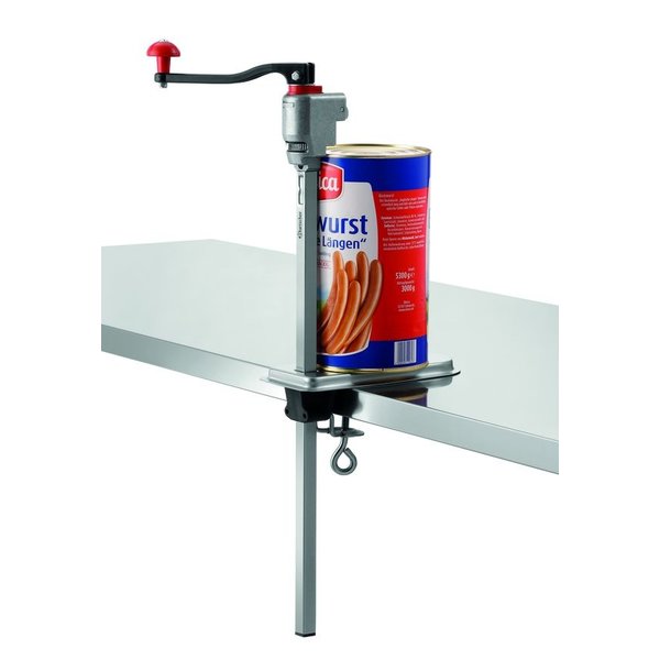 Blikopener RVS/Kunststof | Incl. mes & transportwiel | 125x290x780(h)mm