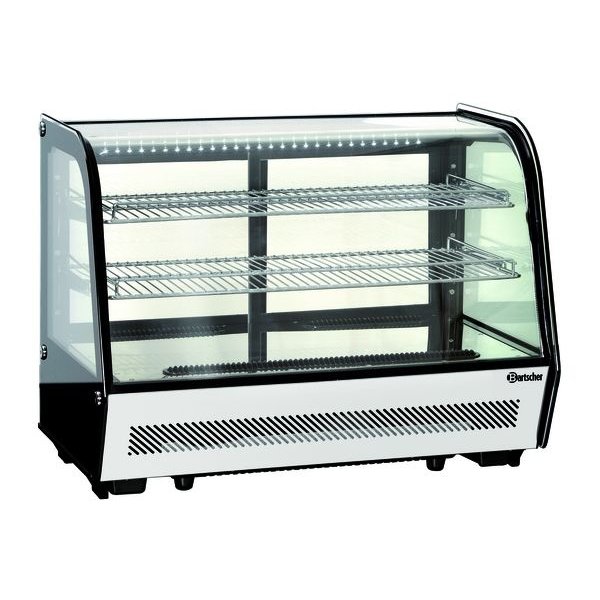 Koelvitrine | 160L | Zwart/RVS | +2°C/+12°C | 3 Schappen | 885x580x690(h)mm