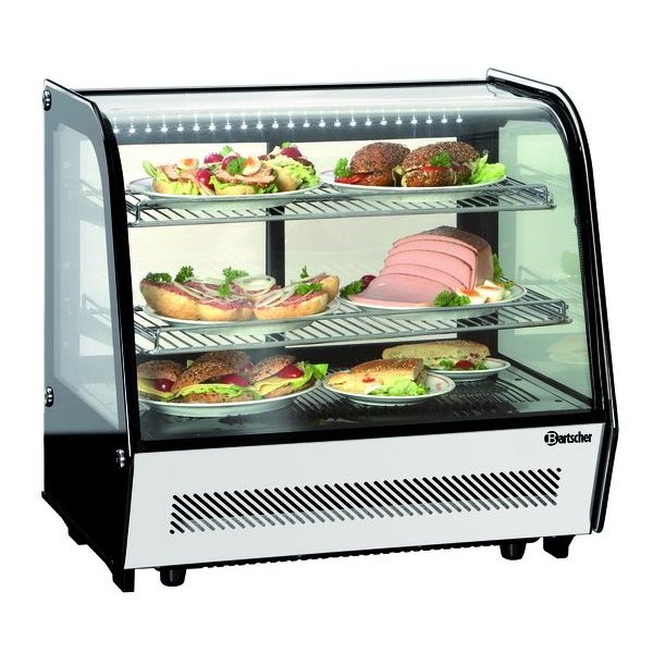 Koelvitrine | 120L | Zwart/RVS | +2°C/+12°C | 3 Schappen | 710x575x685(h)mm