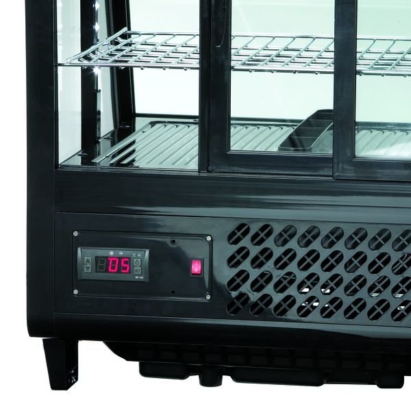 Koelvitrine | 100L | Zwart | +2°C/+12°C | 3 Schappen | 685x455x675(h)mm
