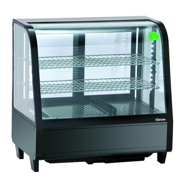 Koelvitrine | 100L | Zwart | +2°C/+12°C | 3 Schappen | 685x455x675(h)mm