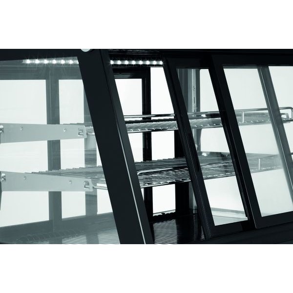 Koelvitrine | 120L | Zwart/RVS | +2°C/+12°C | 3 Schappen | 710x568x686(h)mm