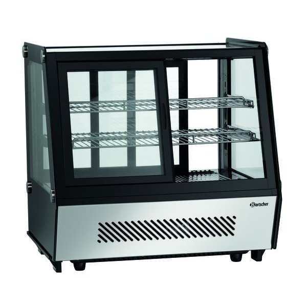 Koelvitrine | 120L | Zwart/RVS | +2°C/+12°C | 3 Schappen | 710x568x686(h)mm