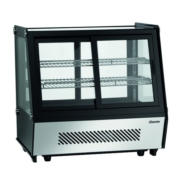 Koelvitrine | 120L | Zwart/RVS | +2°C/+12°C | 3 Schappen | 710x568x686(h)mm