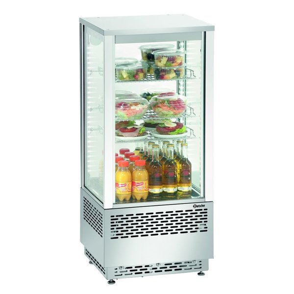 Koelvitrine | 78L | Grijs | +2°C/+12°C | 4 Schappen | 430x390x986(h)mm