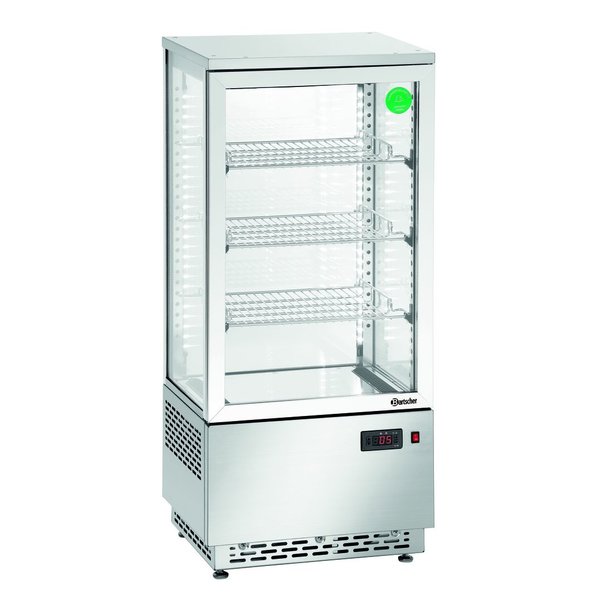 Koelvitrine | 78L | Grijs | +2°C/+12°C | 4 Schappen | 430x390x986(h)mm