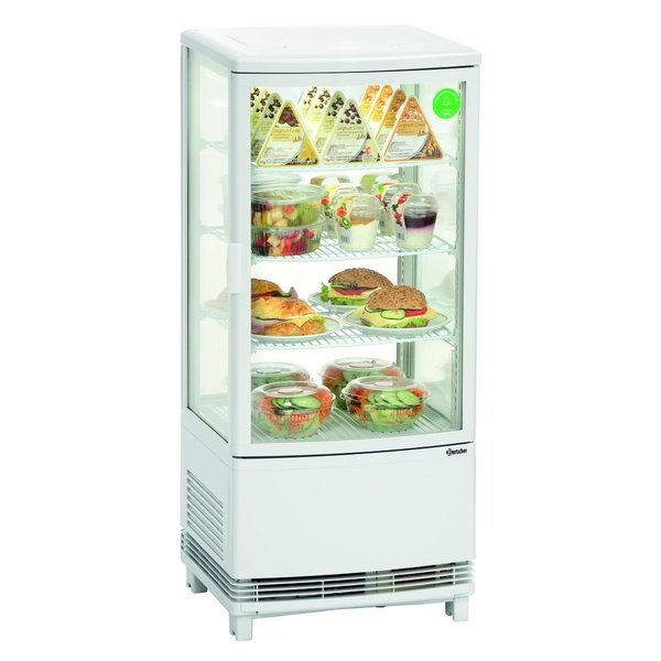 Koelvitrine | 86L | Wit | +2°C/+12°C | 4 Schappen | 425x435x980(h)mm