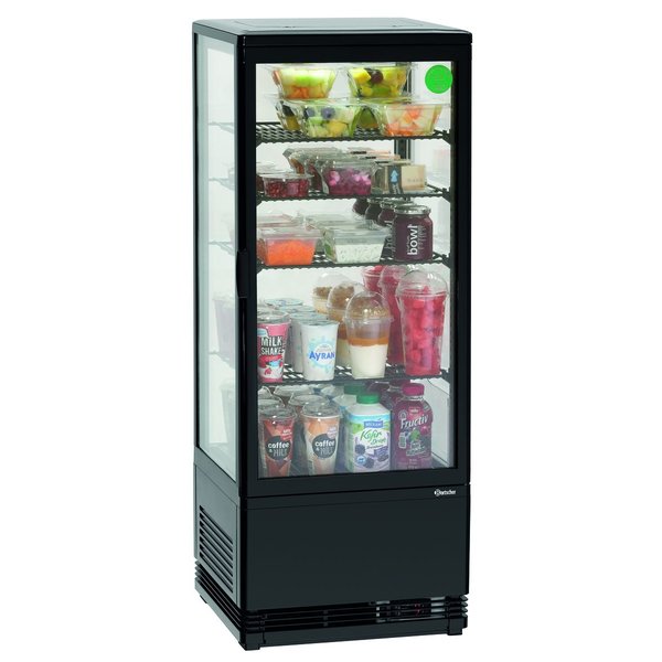 Koelvitrine | 98L | Zwart | +2°C/+12°C | 5 Schappen | 435x385x1105(h)mm