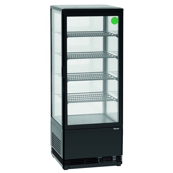 Koelvitrine | 98L | Zwart | +2°C/+12°C | 5 Schappen | 435x385x1105(h)mm