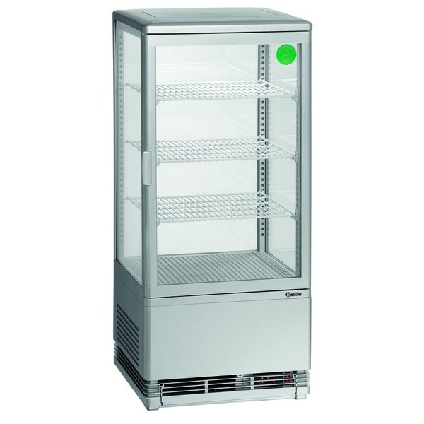 Koelvitrine | 78L | Grijs | +2°C/+12°C | 4 Schappen | 435x385x960(h)mm