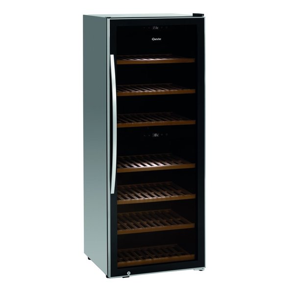 Wijnkoelkast 2Z | 313L | 54 Flessen Boven | 72 Flessen Onder | 230V | 595x625x1590(h)mm