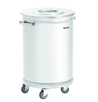 Bartscher Afvalbak | RVS (Geborsteld) | 56L | Los Deksel | Wielen | 460x400x620(h)mm